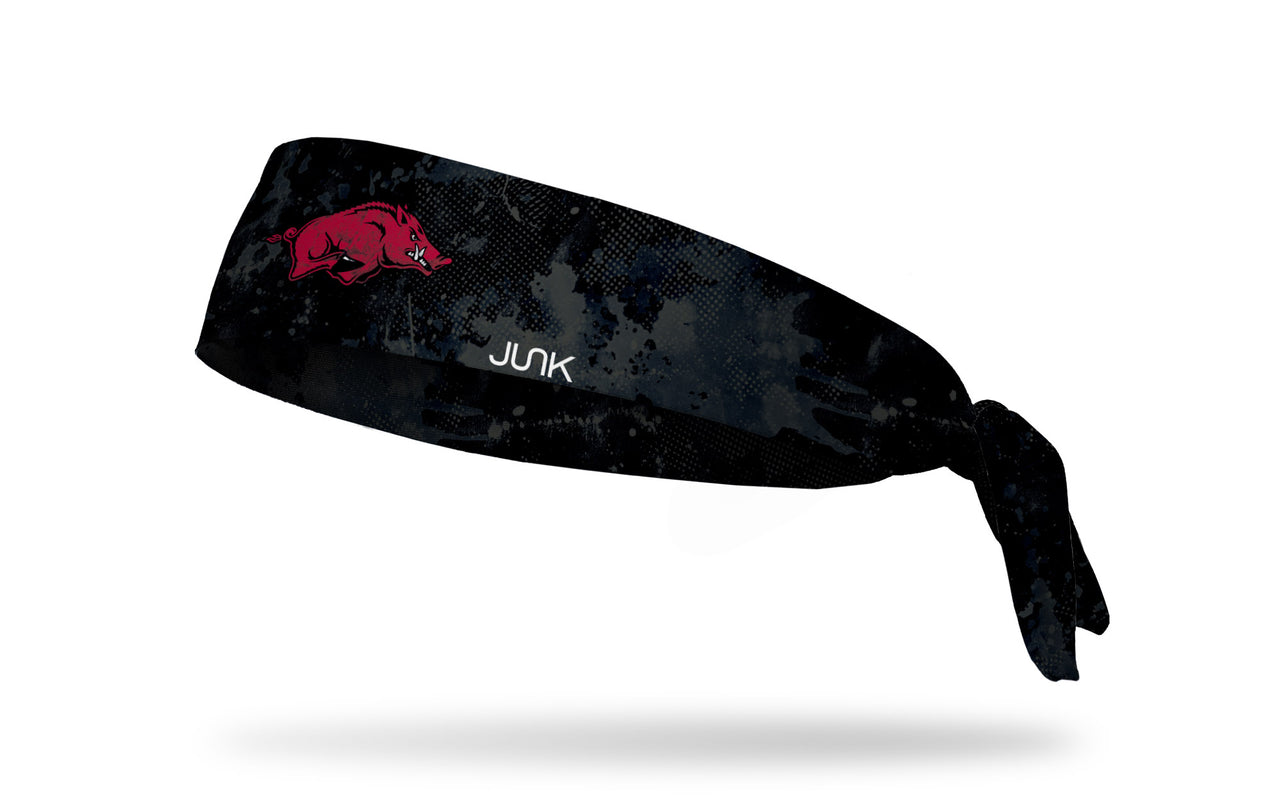 University of Arkansas: Grunge Black Flex Tie Headband - View 1