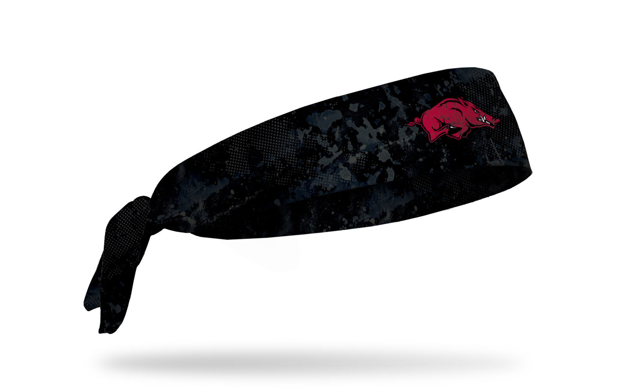 University of Arkansas: Grunge Black Flex Tie Headband - View 2