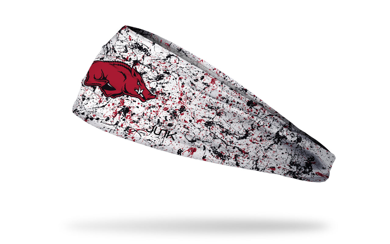 University of Arkansas: Splatter White Headband - View 1