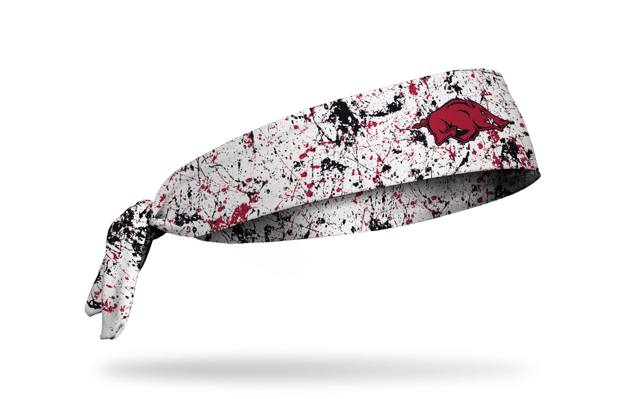 University of Arkansas: Splatter White Tie Headband - View 2