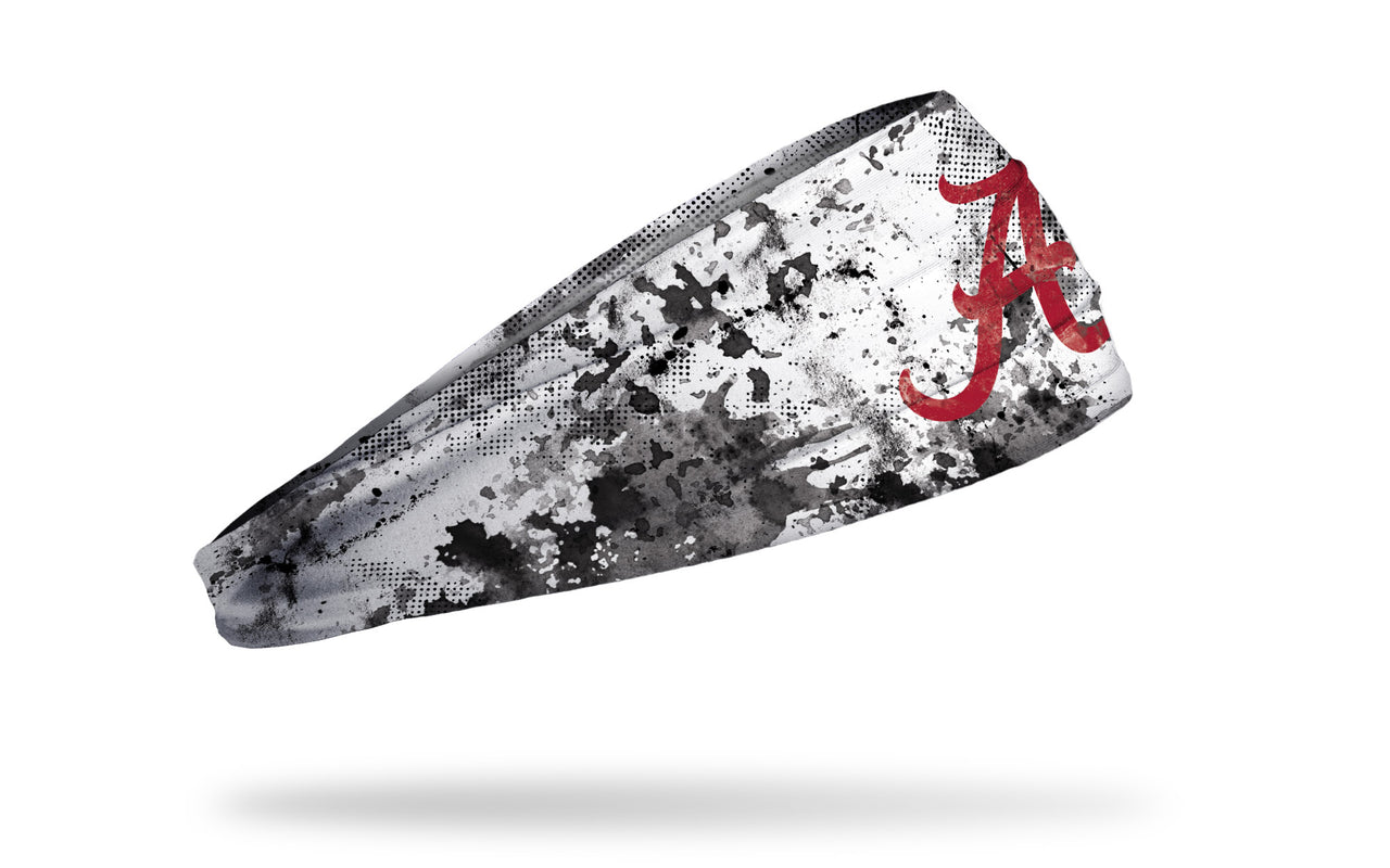 white headband with grunge overlay and University of Alabama logo
