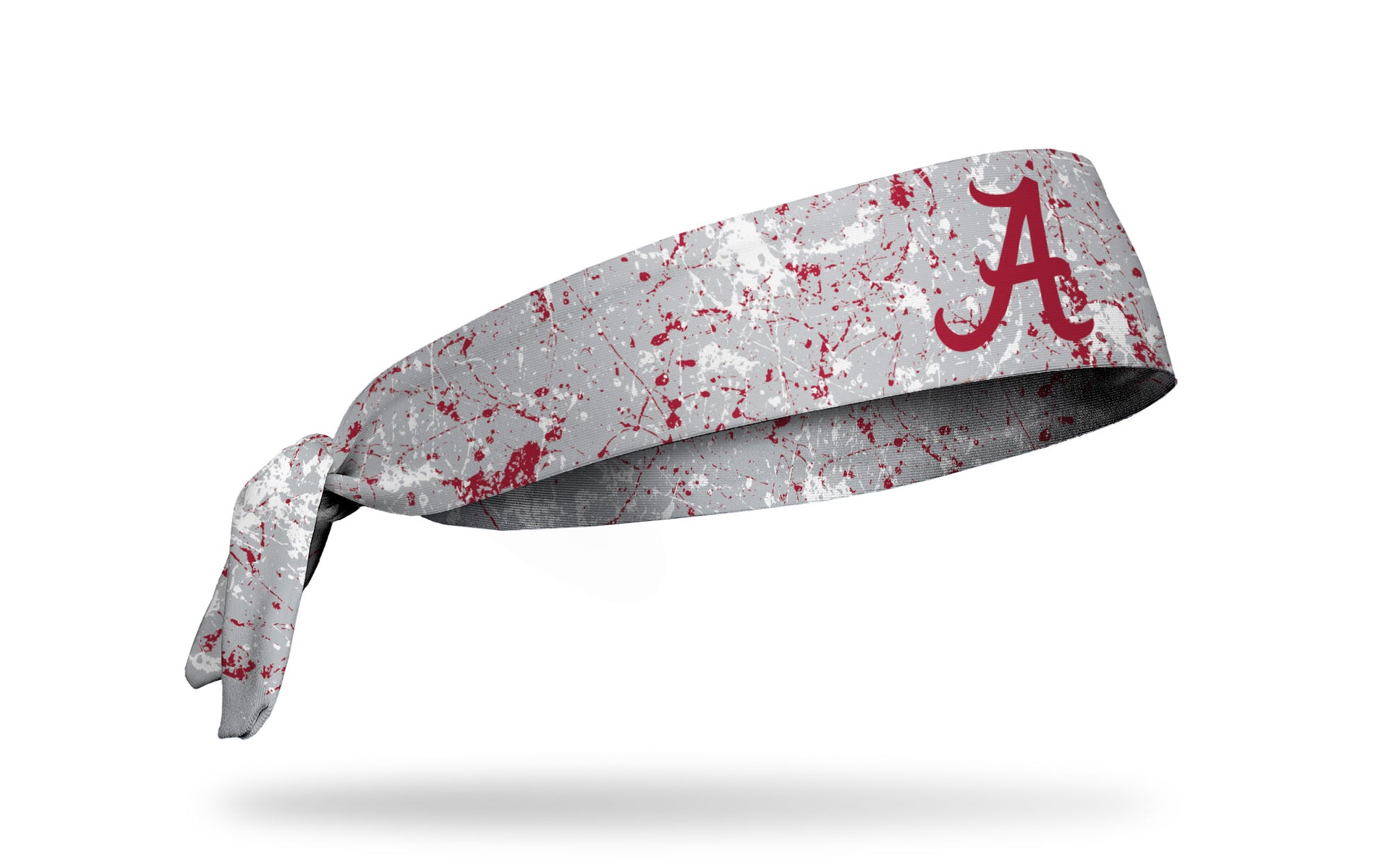 gray headband with paint splatters and University of Alabama logo