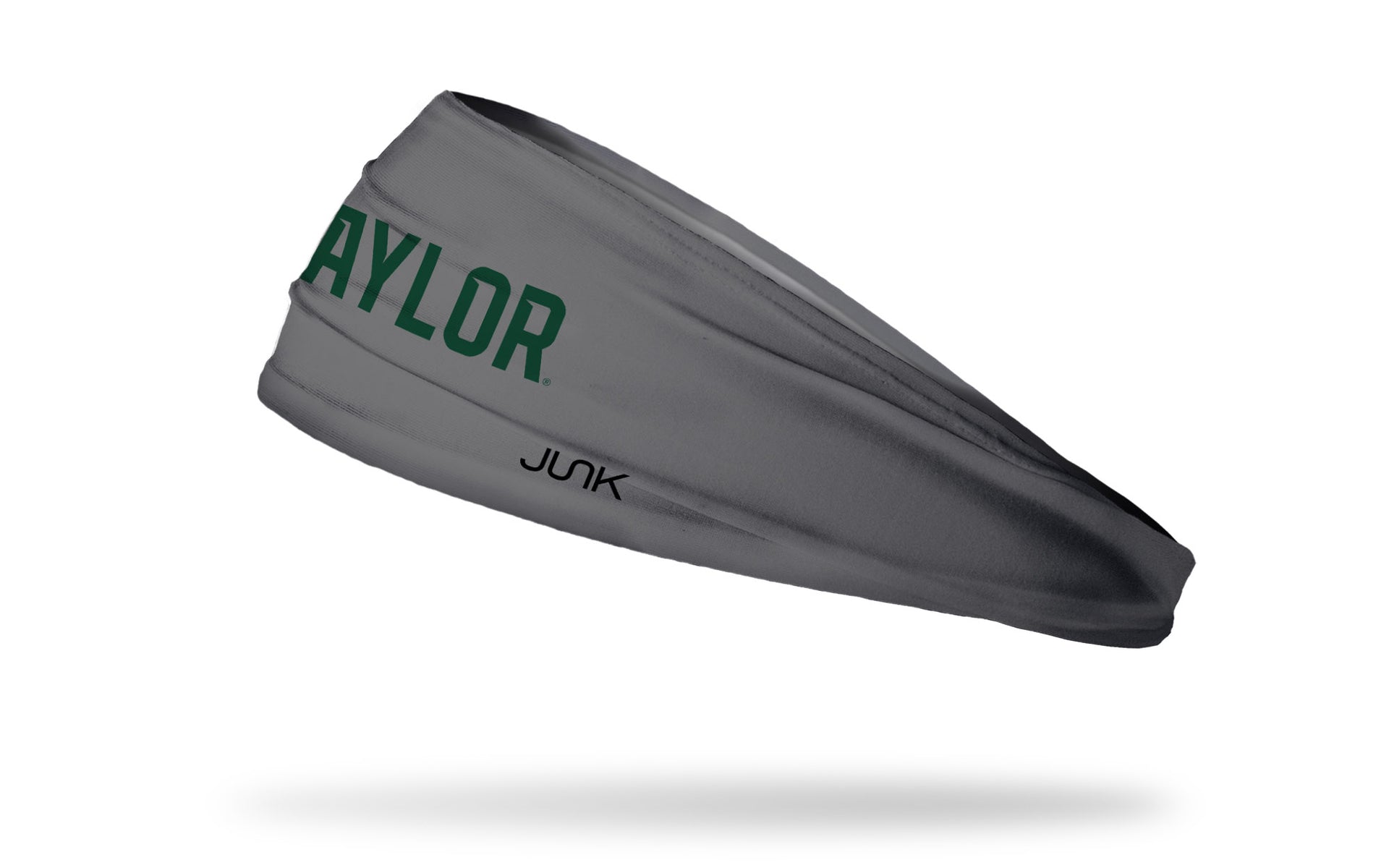 dark gray headband with Baylor University Baylor wordmark in green
