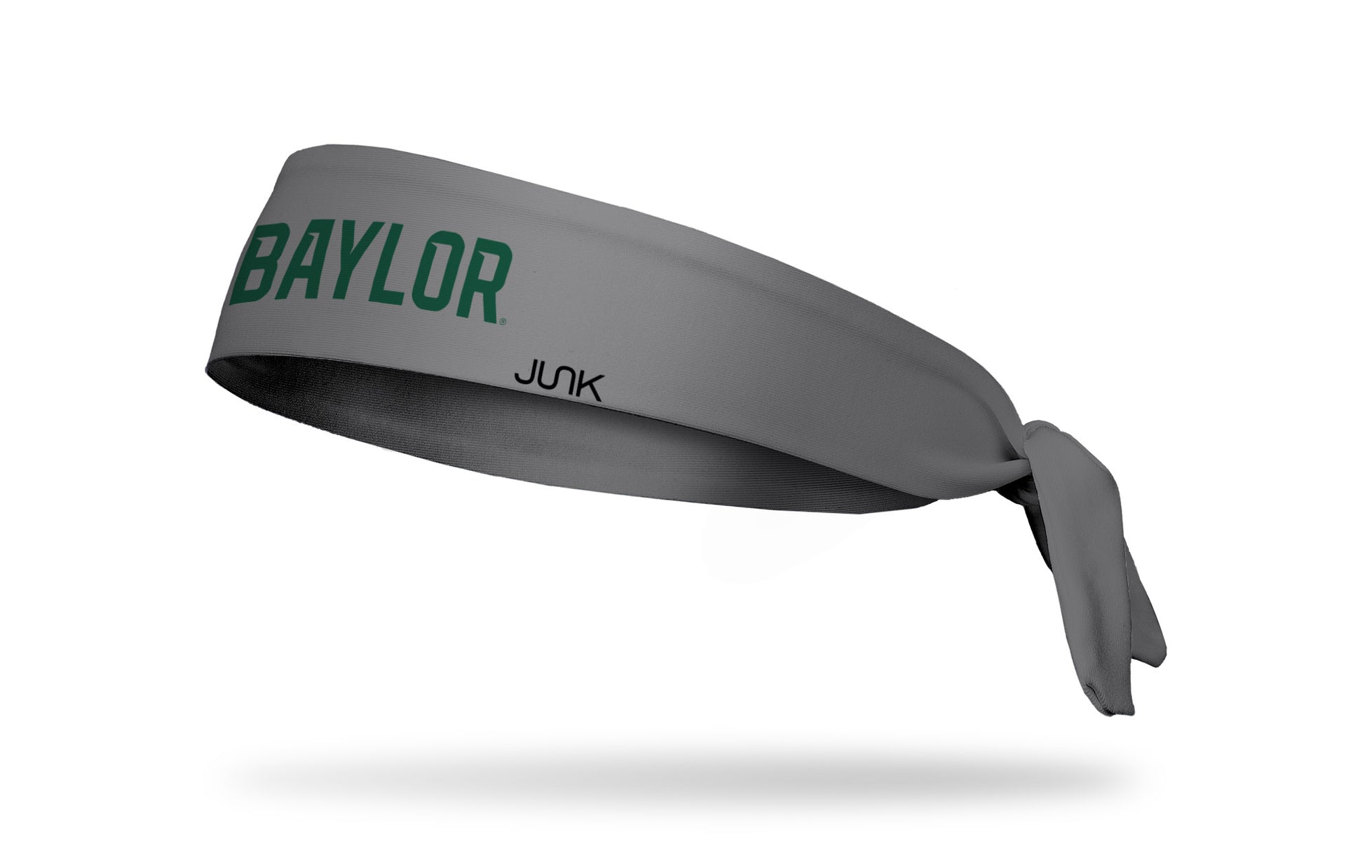 dark gray headband with Baylor University Baylor wordmark in green