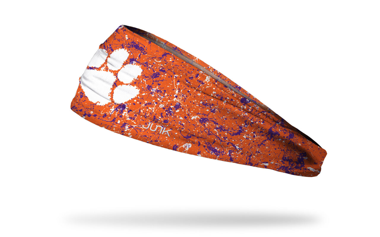 Clemson Tigers: Splatter Orange Big Bang Lite Headband - View 1