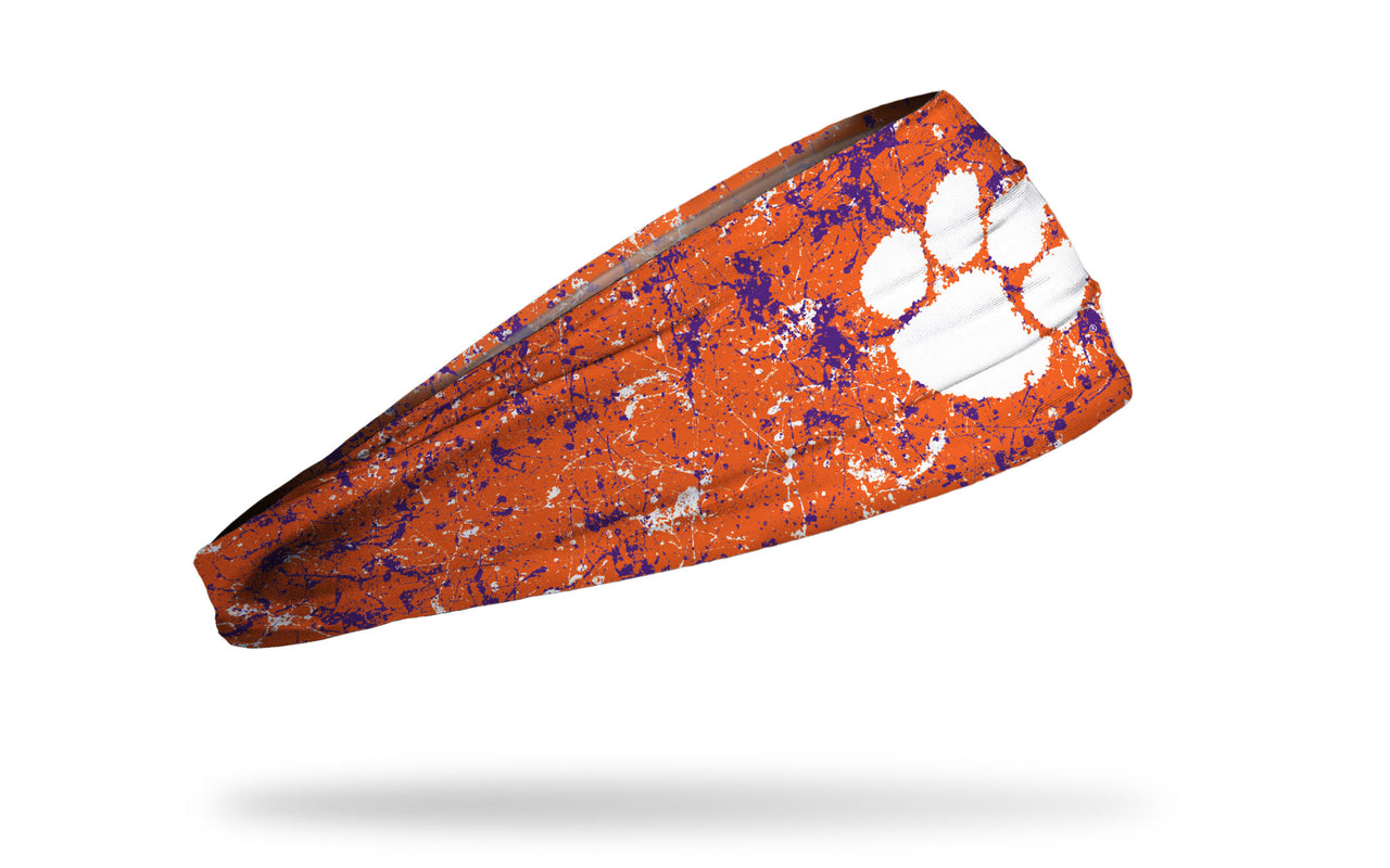 Clemson Tigers: Splatter Orange Big Bang Lite Headband - View 2