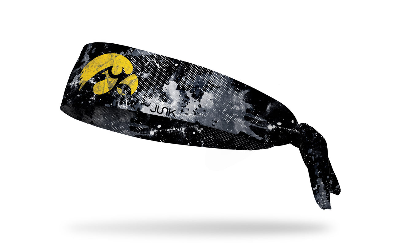 University of Iowa: Grunge White Flex Tie Headband - View 1