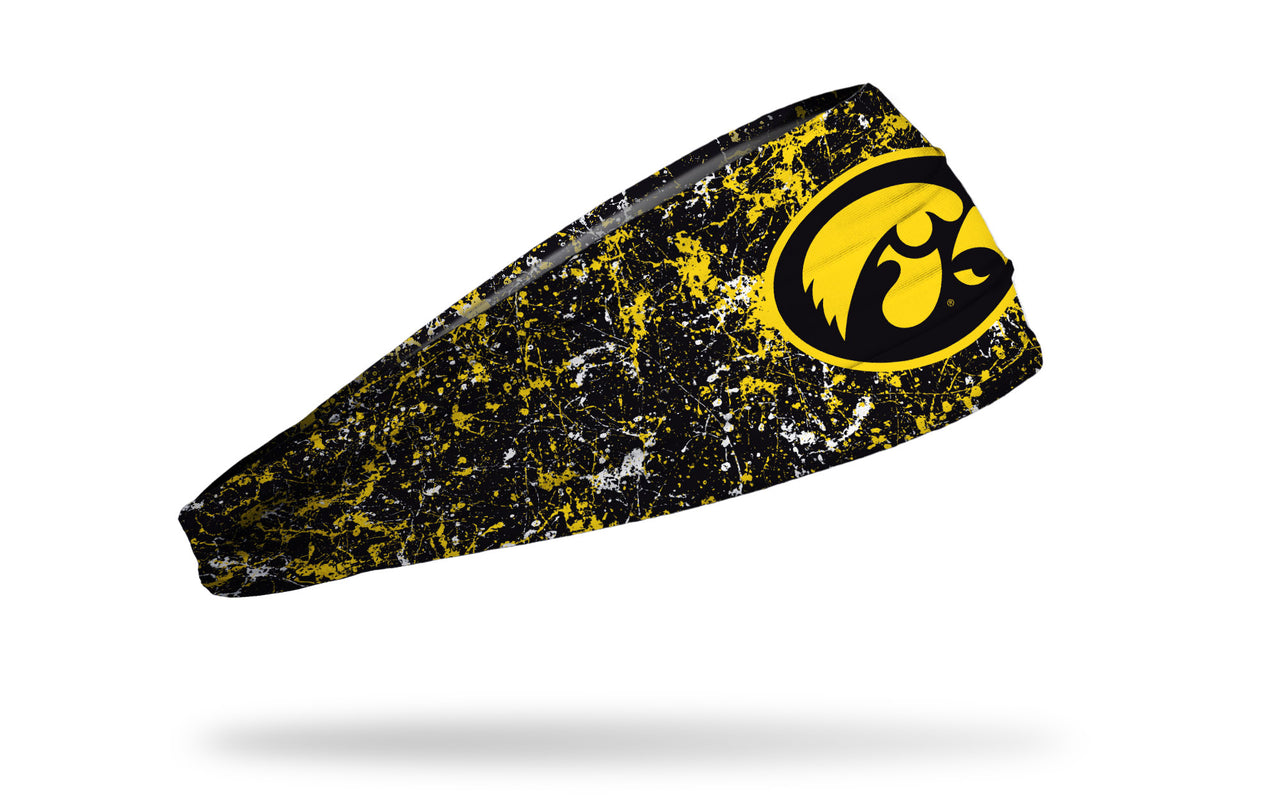 University of Iowa: Splatter Black Headband - View 2