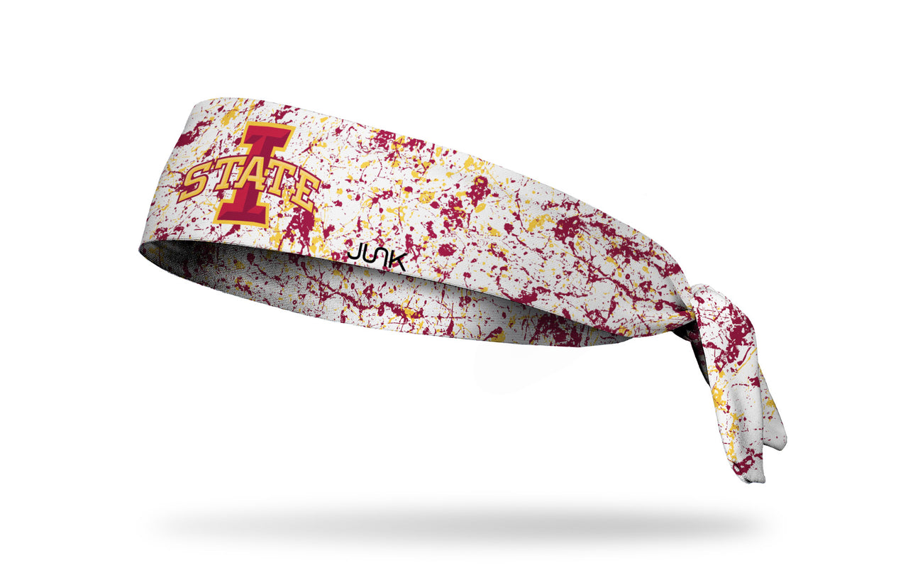 Iowa State University: Splatter White Flex Tie Headband - View 1