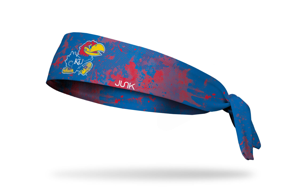 University of Kansas: Grunge Royal Tie Headband - View 1