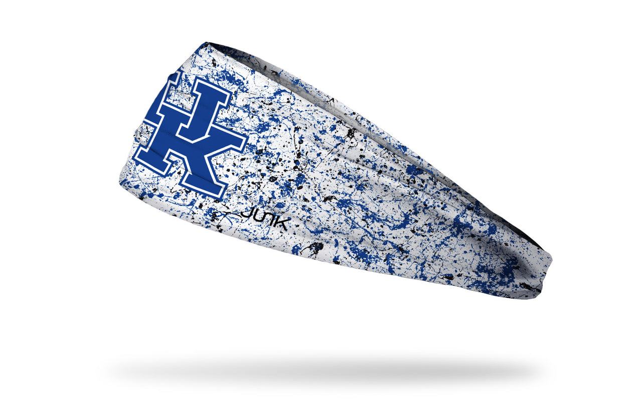 white headband with University of Kentucky letter logo in royal blue