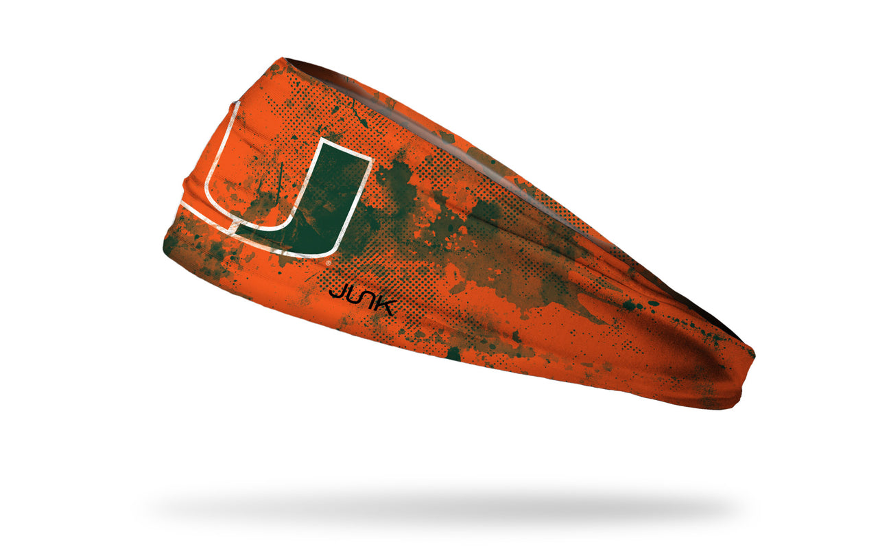 University of Miami: Grunge Orange Big Bang Lite Headband - View 1