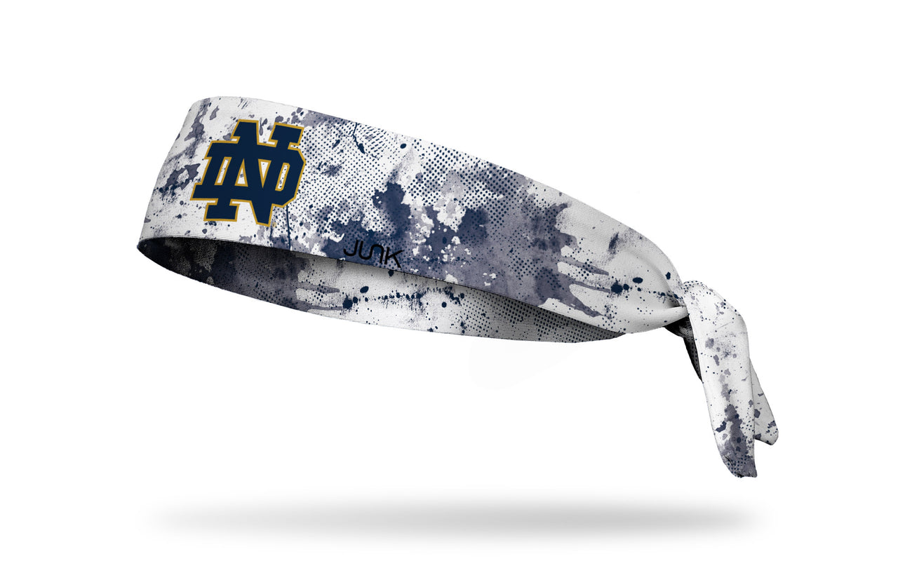 University of Notre Dame: Grunge White Tie Headband - View 1