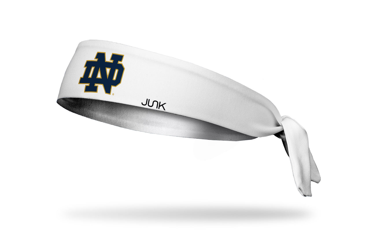 University of Notre Dame: Logo White Tie Headband - View 1