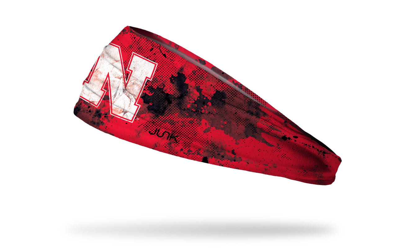 University of Nebraska: Grunge Red Headband - View 1