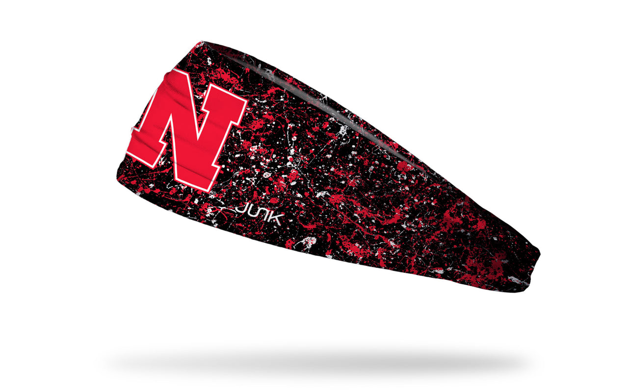 University of Nebraska: Splatter Black Headband - View 1