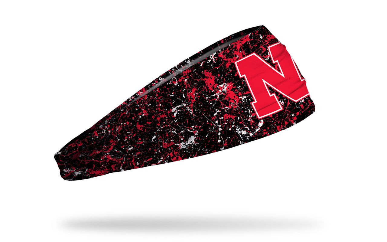 University of Nebraska: Splatter Black Headband - View 2