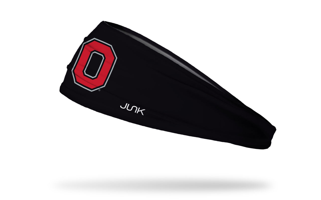 black headband with Ohio State University vintage O logo in scarlet