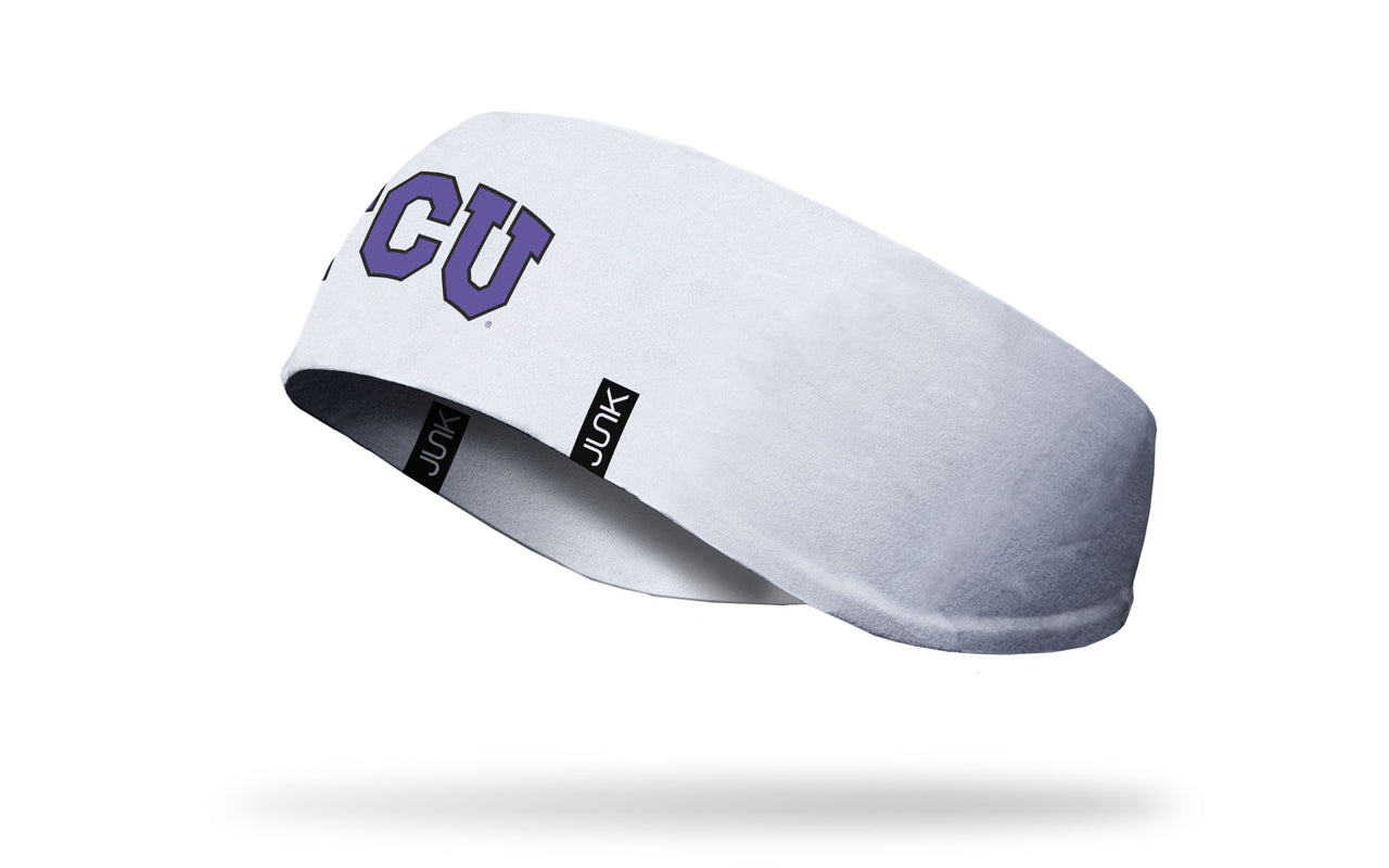 TCU: Logo White Ear Warmer - View 1