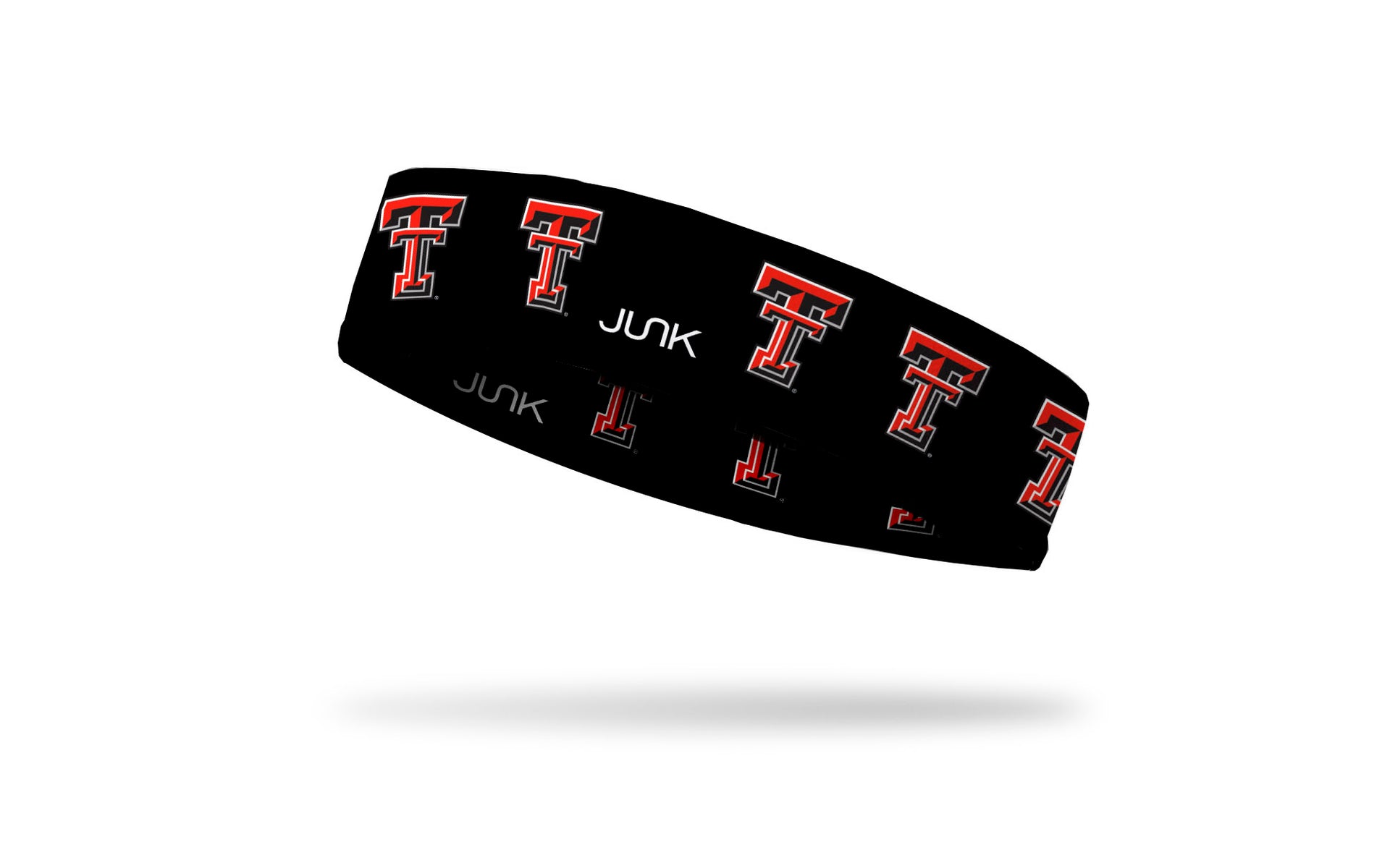 black headband with Texas Tech University repeating T T logo in red