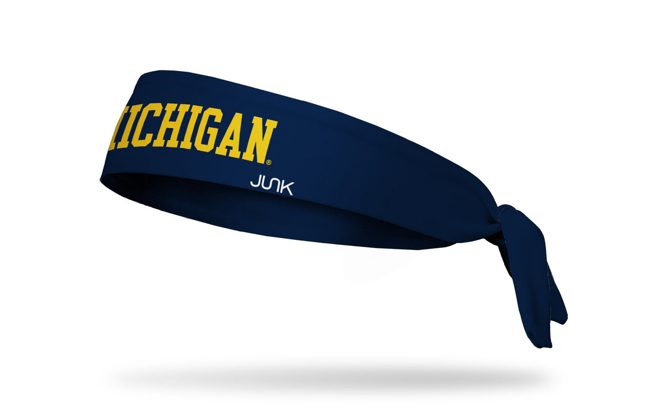 University of Michigan: Wordmark Blue Tie Headband - View 1