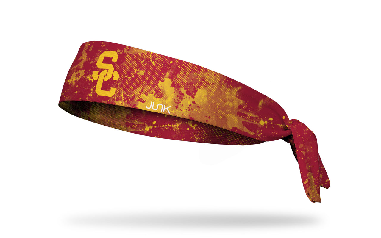 USC: Grunge Cardinal Flex Tie Headband - View 1