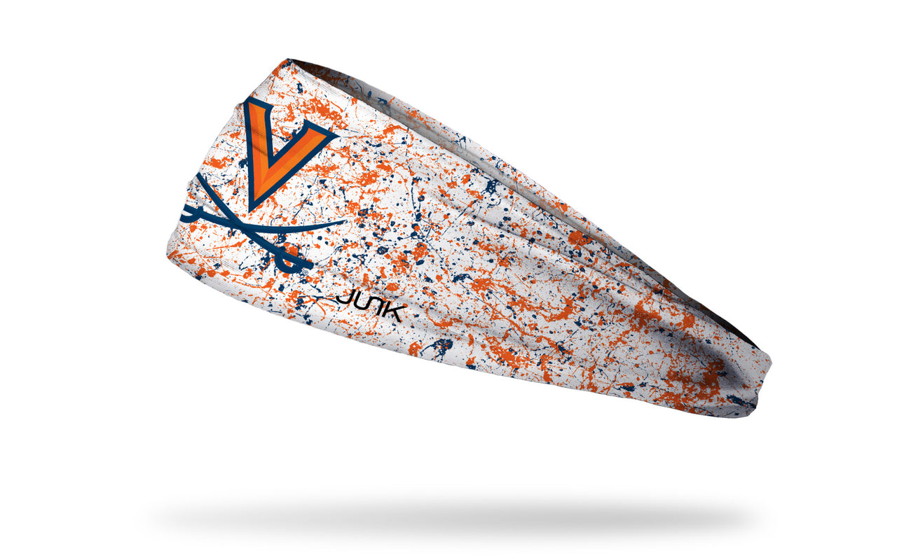 University of Virginia: Splatter White Headband - View 1