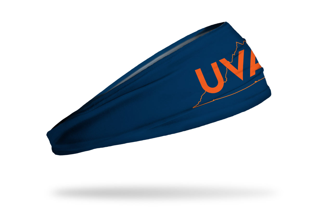 navy headband with University of Virigina UVA logo and state outline