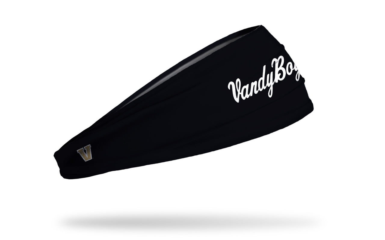 black headband with Vanderbilt University vandy boys script logo in white
