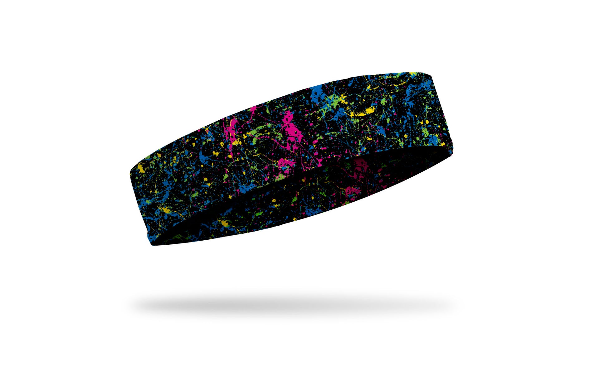 colorful black and multicolored paint splattered headband