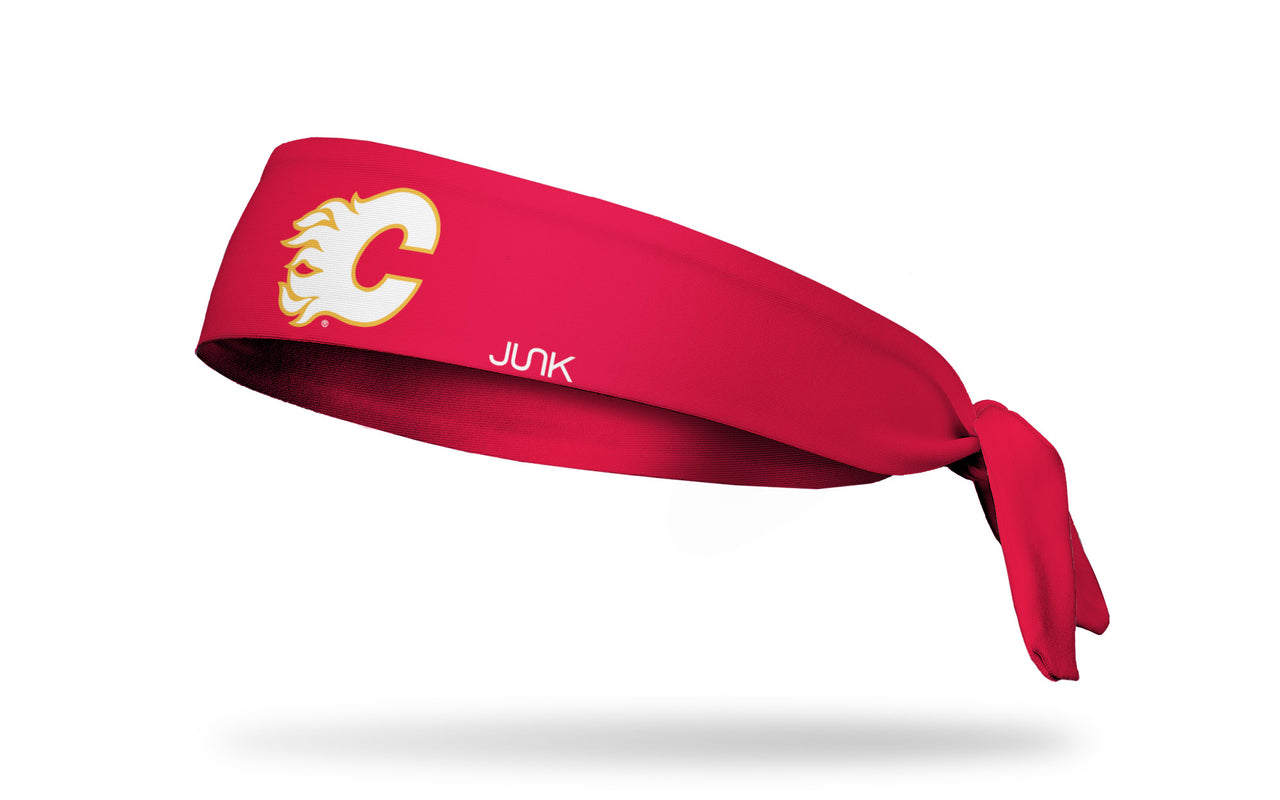Calgary Flames: Logo Red Tie Headband - View 1
