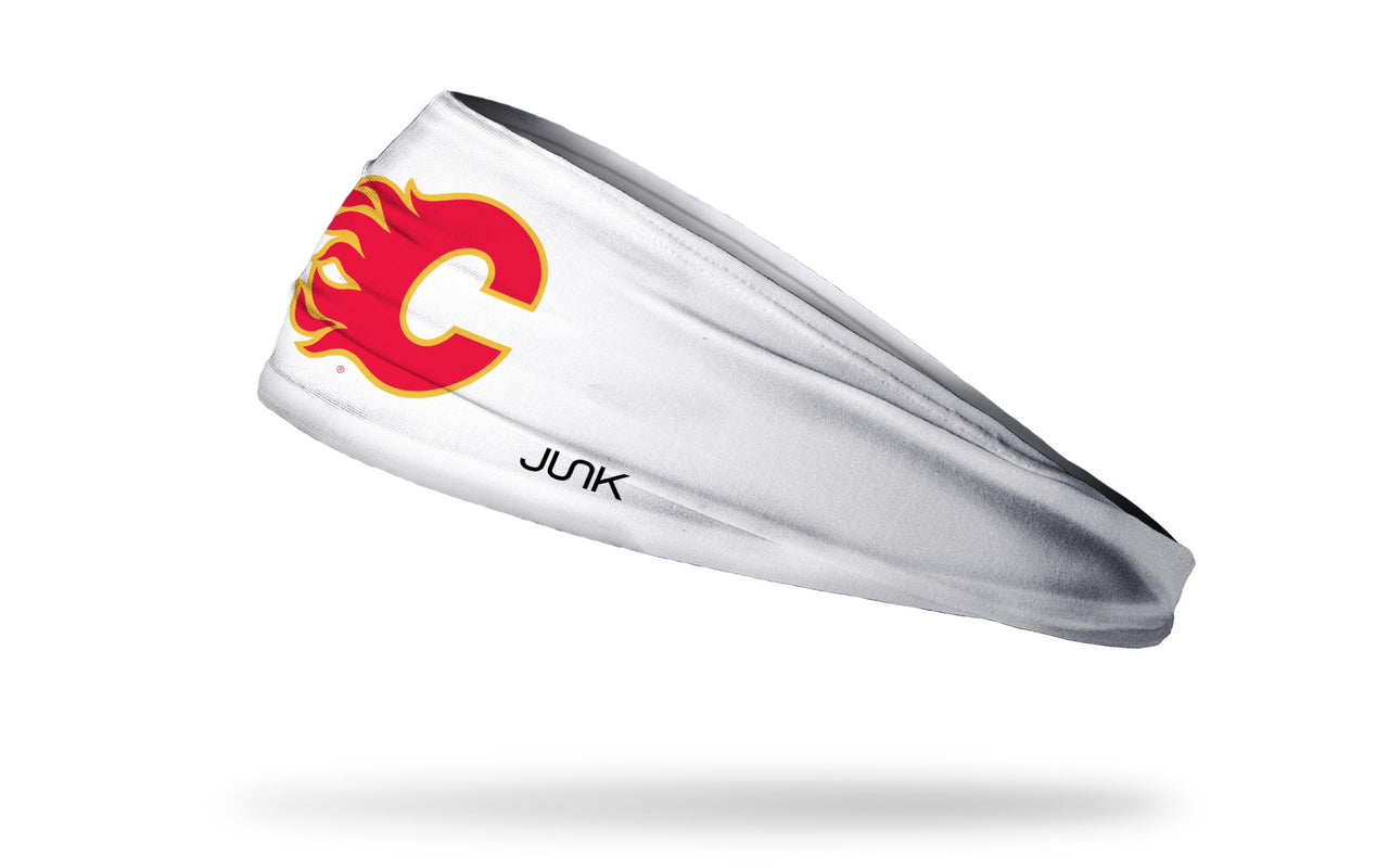 Calgary Flames: Logo White Headband - View 1