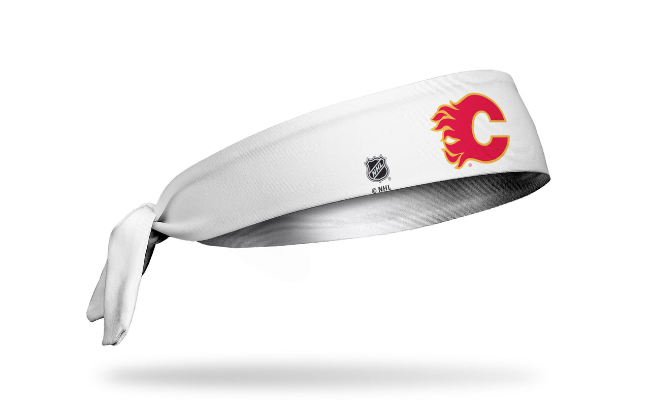 Calgary Flames: Logo White Flex Tie Headband - View 2