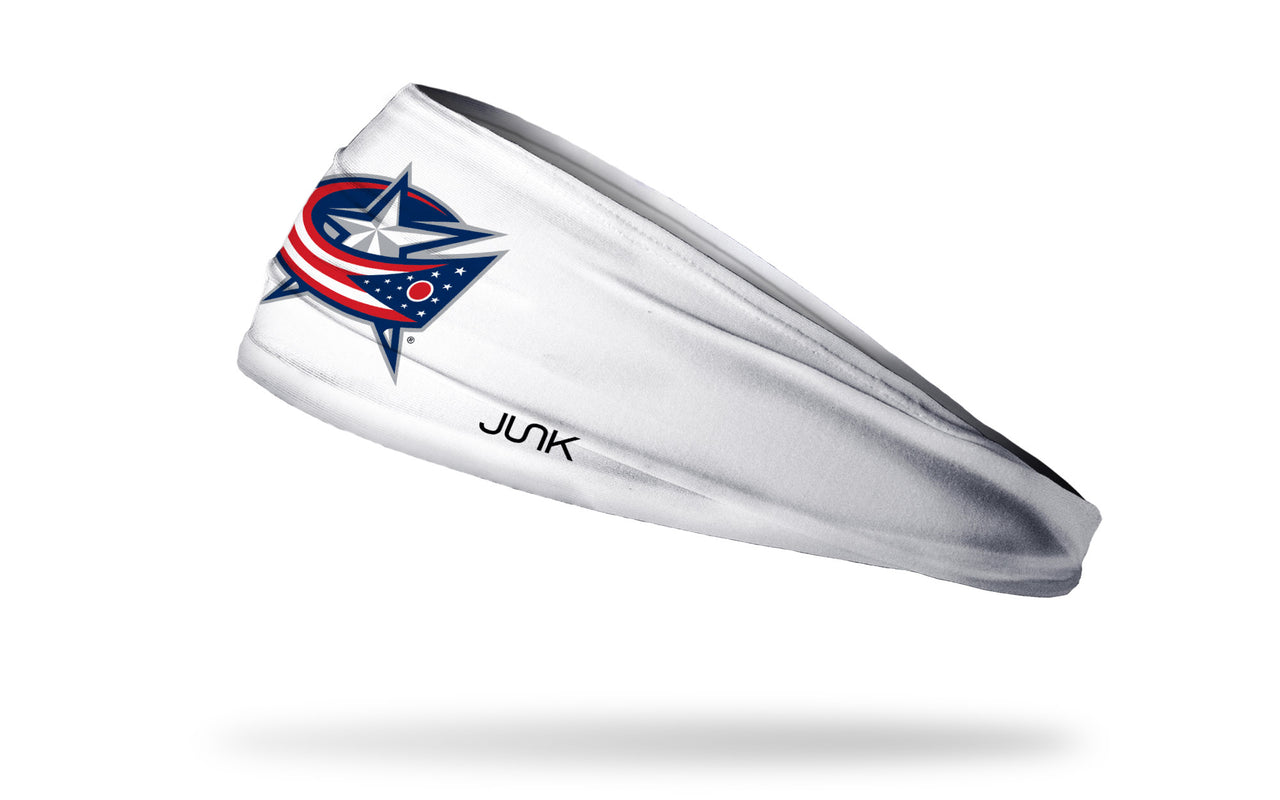 Columbus Blue Jackets: Logo White Headband - View 1