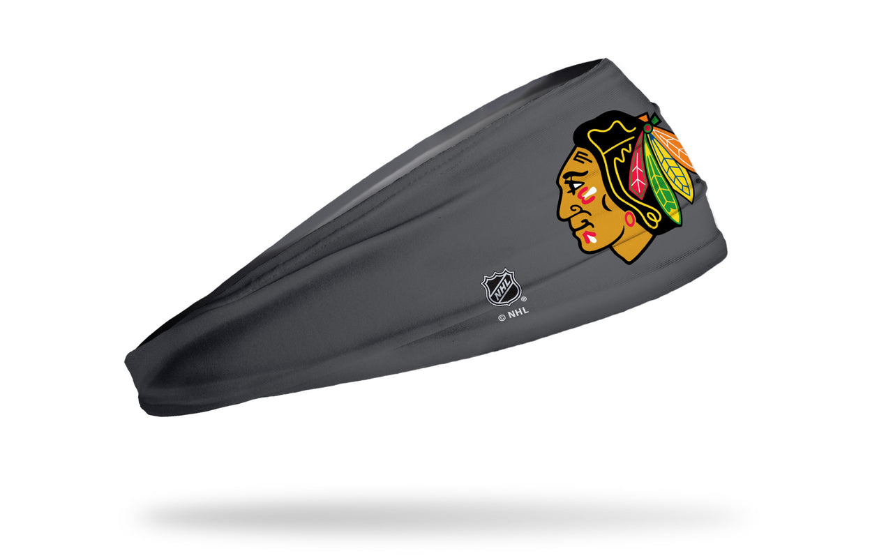 Chicago Blackhawks: Logo Gray Headband - View 2