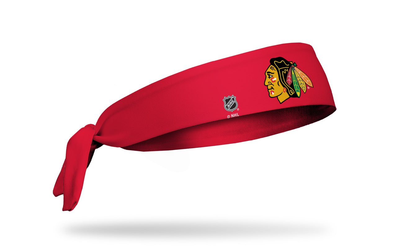 Chicago Blackhawks: Logo Red Tie Headband - View 2