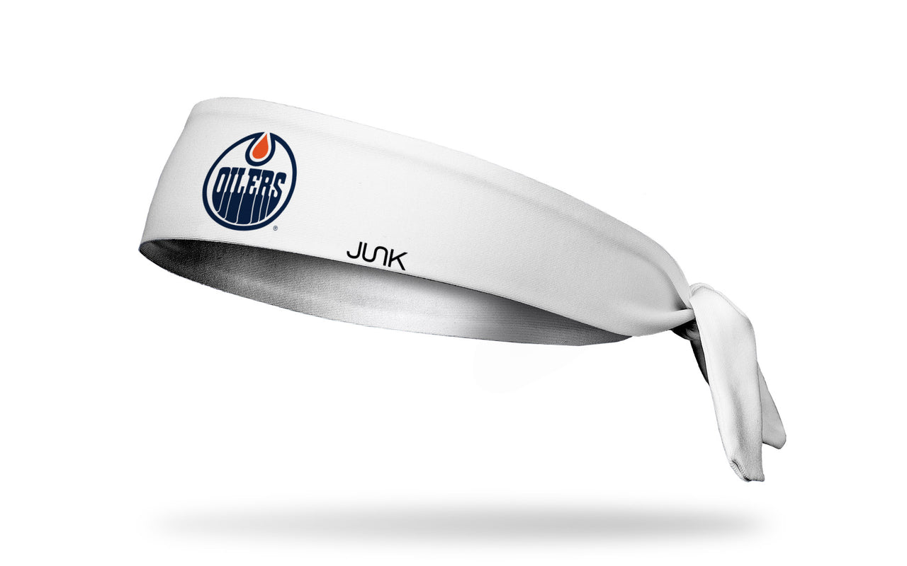 Edmonton Oilers: Logo White Flex Tie Headband - View 1