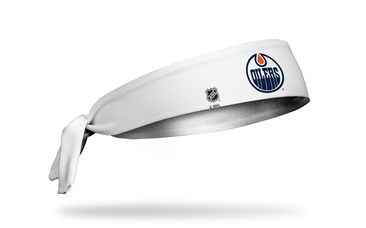 Edmonton Oilers: Logo White Flex Tie Headband - View 2