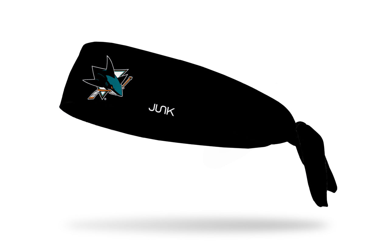 San Jose Sharks: Logo Black Tie Headband - View 1