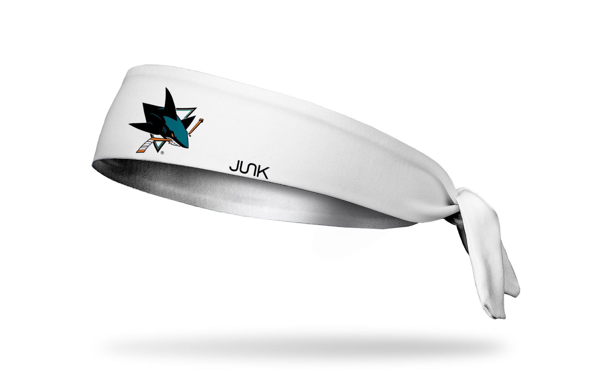 San Jose Sharks: Logo White Tie Headband - View 1