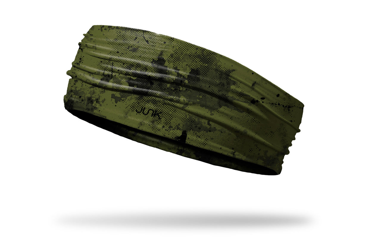 od green headband with grunge overlay design