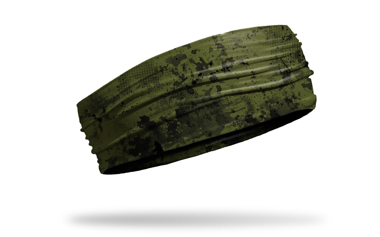 od green headband with grunge overlay design