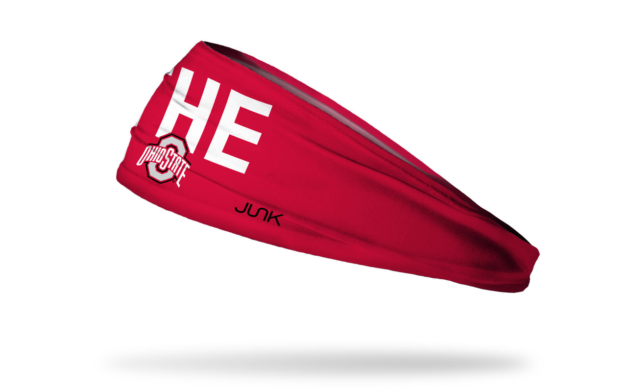 red headband with THE Ohio State logo in white and grey