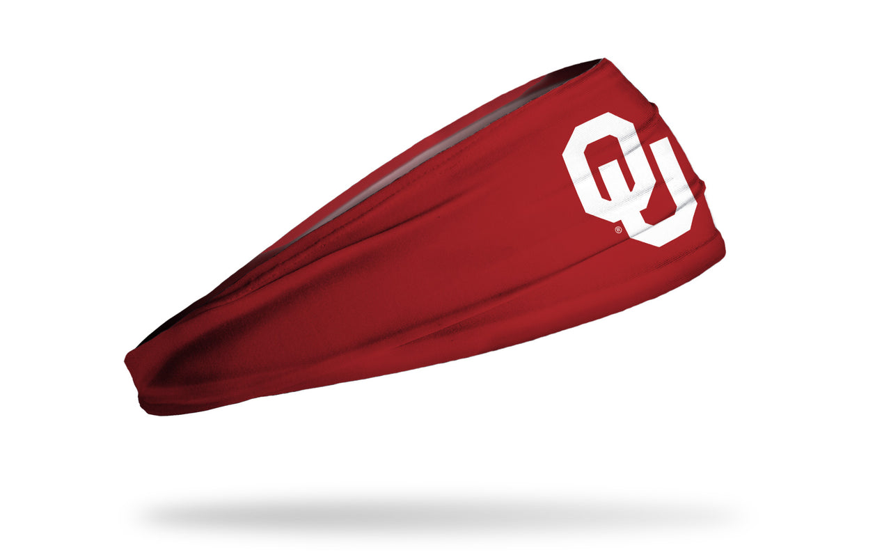 crimson headband with Oklahoma University OU logo in white