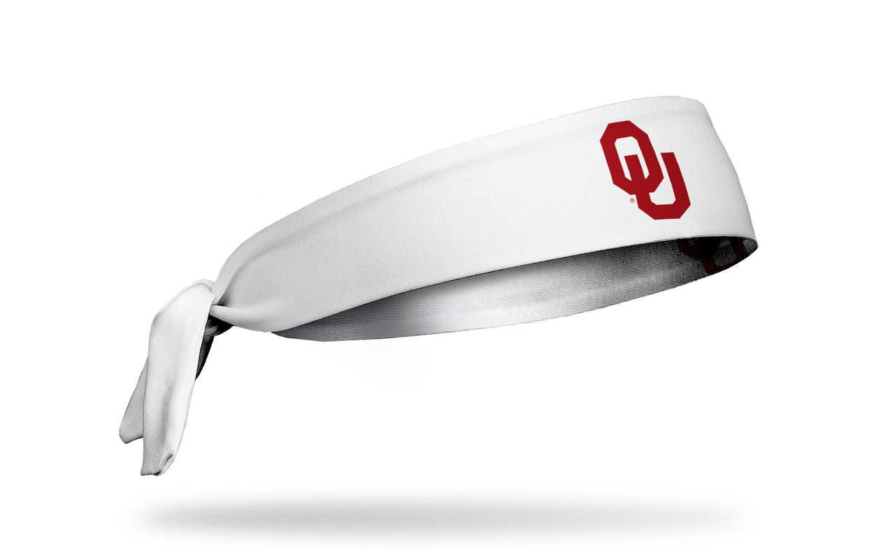 white headband with Oklahoma University OU logo in crimson