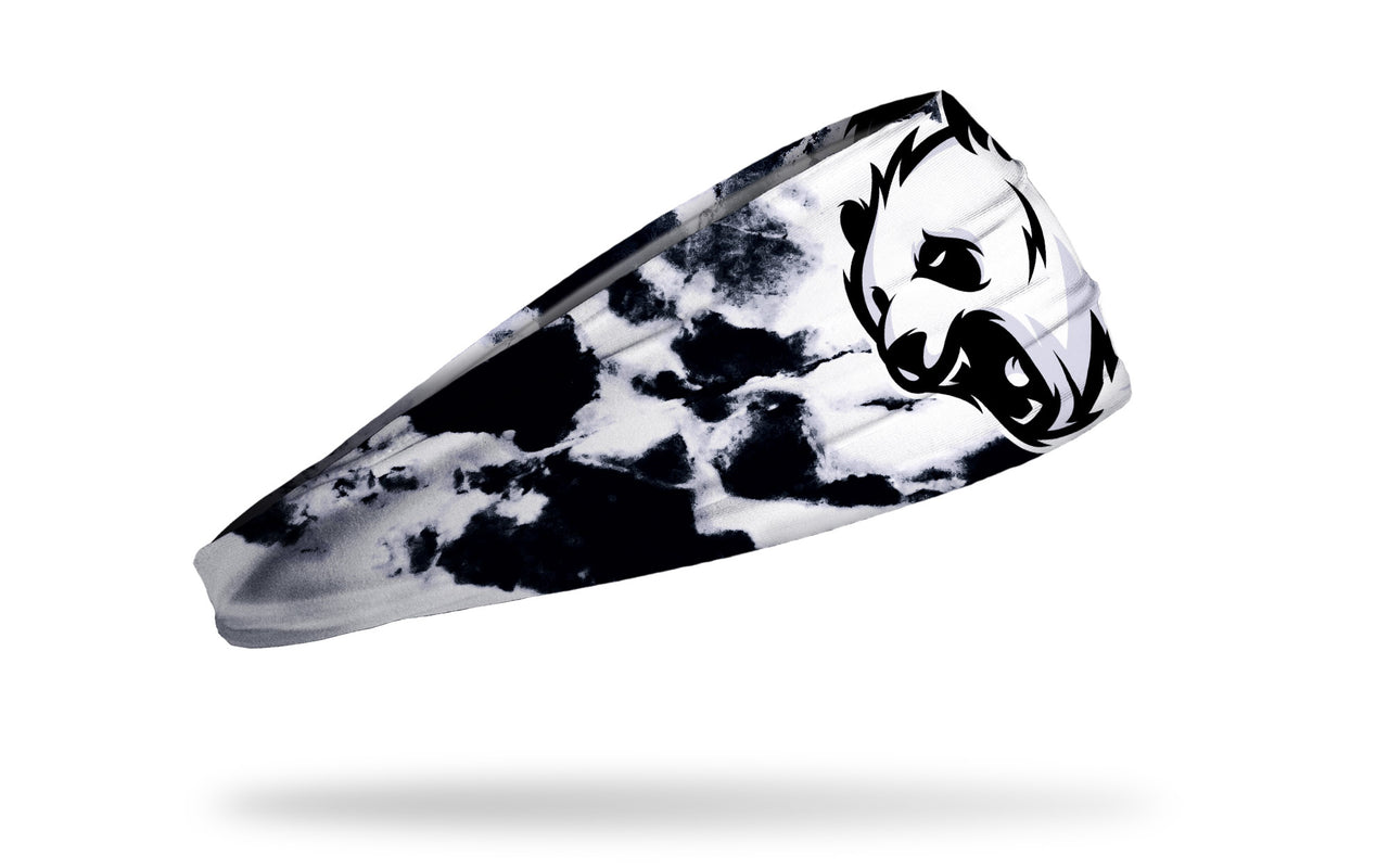 black and white headband with generic panda mascot in full color