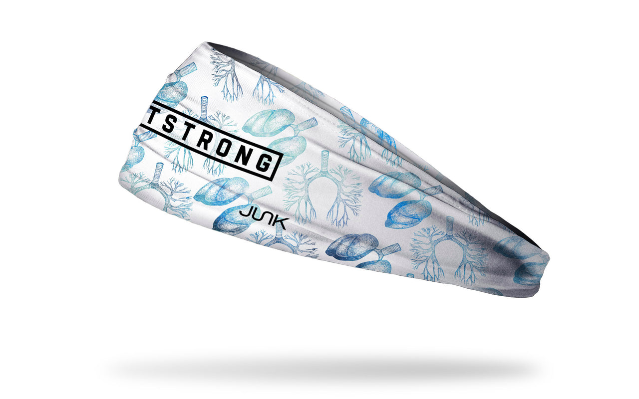white medical themed headband with hashtag RT strong wordmark