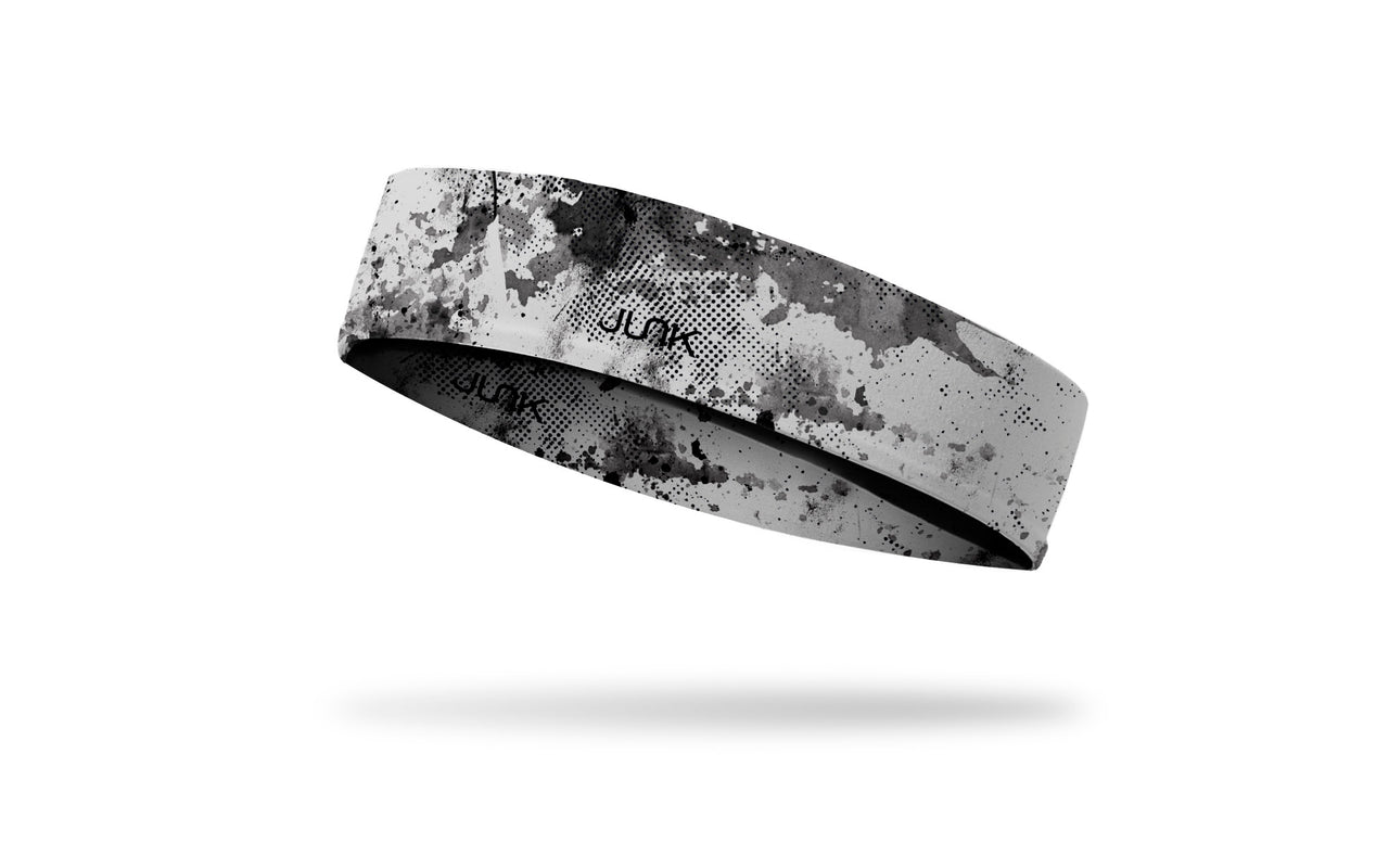 soft grey headband with grunge overlay design