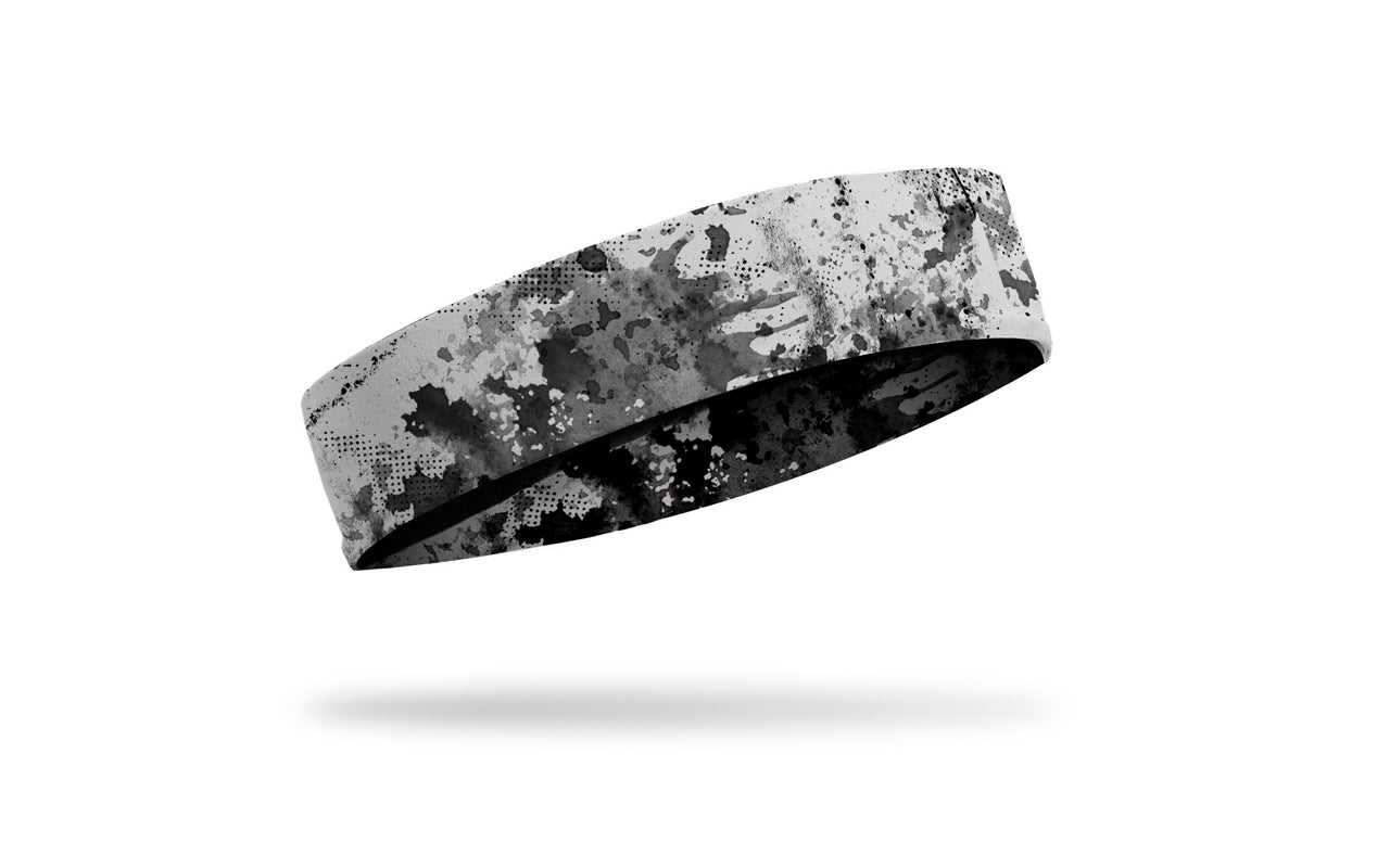 soft grey headband with grunge overlay design