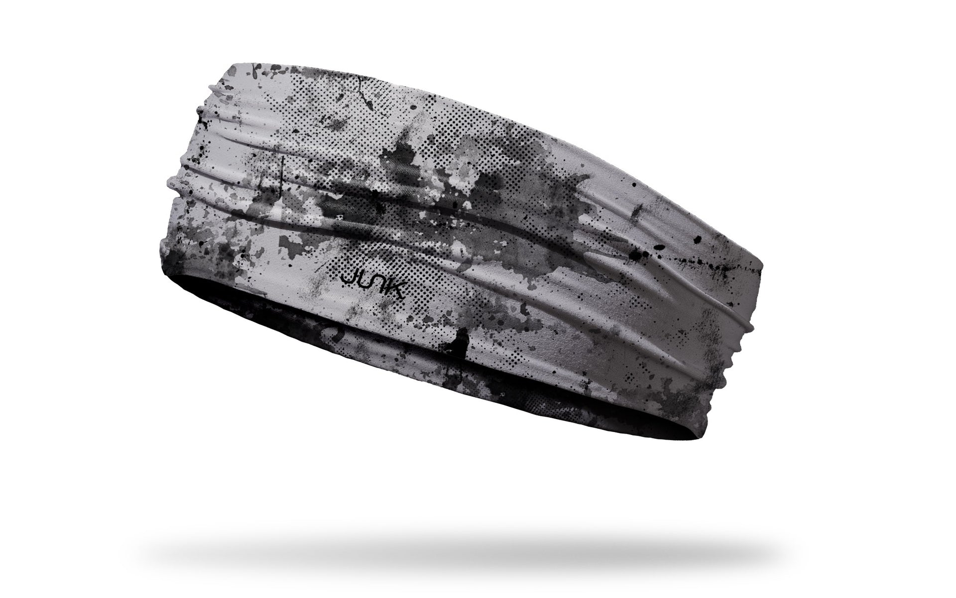 soft grey headband with grunge overlay design